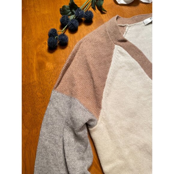 Madewell Womens Merino Wool Colorblock Cardigan Sweater S  Acadamia Corpcore - Picture 8 of 9